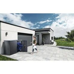 Biohort ALEX 1 SPAND RENOVATIONSSKJUL MØRKEGRÅ METALLIC STÅL^ Affaldsskjulere