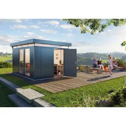 Biohort CASANOVA CASANOVA REDSKABSRUM MØRKEGRÅ METALLIC 10,89 M2^ Stålskure