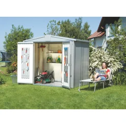 Biohort EUROPA STR. 2 REDSKABSRUM SØLV METALLIC 2,68 M2^ Stålskure