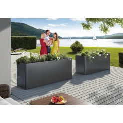 Biohort L HØJBED MØRKEGRÅ METALLIC 77 X 201 X 201 CM^ Højbede & Plantekasser