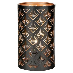 Boliginteriør BOLIGINTERIØR LED CARSTEN LANTERNE Ø12 CM SORT/KOBBER^ Boligindretning