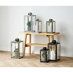 Boliginteriør BOLIGINTERIØR METAL LANTERNESÆT H25/H35 CM GRØN^ Boligindretning