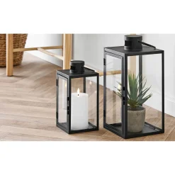 Boliginteriør BOLIGINTERIØR METAL LANTERNESÆT H25/H35 CM SORT Sale