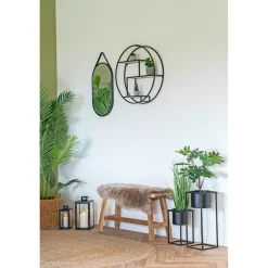Boliginteriør BOLIGINTERIØR RUND HYLDE NATUR/SORT 60 X 13 X 60 CM^ Bolig Møbler