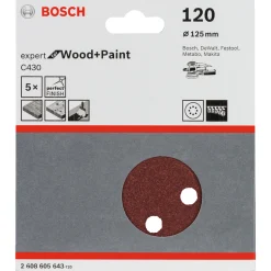 Bosch C430 EXPERT SLIBEBLAD Ø125 MM 120 5 STK^ Tilbehør Elværktøj