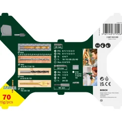 Bosch PROMOLINE 2607019329 BOR-/BITSSÆT 70 DELE^ Tilbehør Elværktøj
