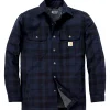 Carhartt RELAXED FIT FLANNEL SHERPA-LINED SHIRT JAC SKJORTEJAKKE M NAVY Sale