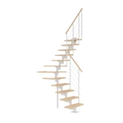 Dolle BOSTON PLADSBESP. TRAPPE HVID BØG SHAPE 6 GELÆNDER 12 TRIN^ Trapper