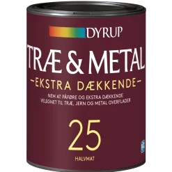Dyrup 25 EKSTRA DÆKKENDE TRÆ- OG METALMALING 750 ML HVID, NCS 0502-Y Hot