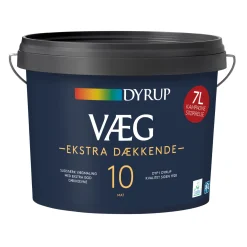 Dyrup 10 EKSTRA DÆKKENDE VÆGMALING 7 L HVID^ Vægmaling