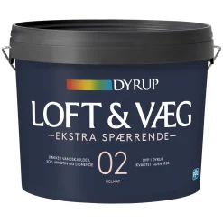 Dyrup 02 EKSTRA SPÆRRENDE VÆG- OG LOFTMALING 4,5 L HVID New