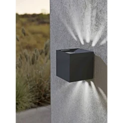 Eglo CALPINO 2 UDENDØRS VÆGLAMPE SORT 2X3,3W New