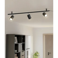 Eglo PORTELLA SKINNESPOT SORT/BØRSTET STÅL GU10 3X3W^ Spotlights