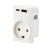 FESH SWITCH CURVELINE - 2 X USB STIKKONTAKT HVID 1,5 MODUL M/JORD^ Stikkontakter & Afbrydere