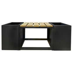 Garden Life MED 2 PLANTEKASSER HAVEBÆNK SORT 120 CM Outlet