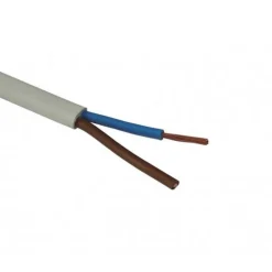 Gripo H03VVH2-F FLAD LEDNING 2X0,75MM² 100 M HVID^ Ledninger