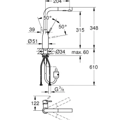 Grohe ESSENCE KØKKENARMATUR KROM^ Køkkenarmaturer