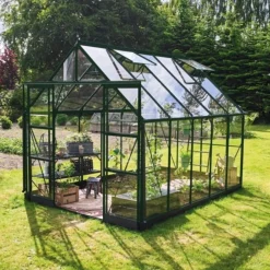 Halls ICON 8 DRIVHUS EKSKL. SOKKEL 3 MM HÆRDET GLAS GRØN 8,1 M2^ Drivhuse