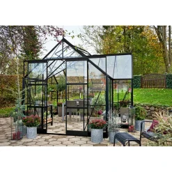 Halls ICON 8 GARDENHOUSE EKSKL. SOKKEL HÆRDET GLAS SORT 13,0 M2 Discount