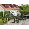 Halls QUBE+ 816 DRIVHUS 3 MM HÆRDET GLAS HELE BANER SORT 13 M² Outlet