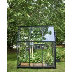Halls QUBE 66 DRIVHUS 3 MM HÆRDET GLAS HELE BANER SORT 3,9 M2^ Drivhuse