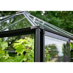 Halls QUBE SQUARE DRIVHUS 3 MM HÆRDET GLAS HELE BANER SORT 6,3 M2 Outlet