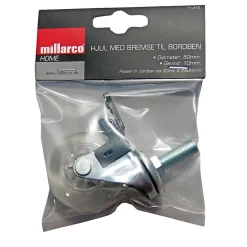 Home>it HJUL MED BREMSE TIL BORDBEN MØBELHJUL Ø50 MM 45 KG KLAR 1 STK^ Møbel- & Inventarbeslag