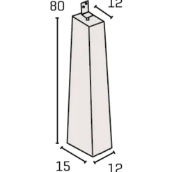 IBF VINKELBESLAG STOLPEBÆRER 80 X 12 X 15 CM^ Stolpebærere