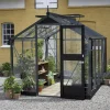 Juliana COMPACT EKSKL. SOKKEL DRIVHUS 3 MM HÆRDET GLAS HELE BANER ANTRACIT 5 M² New