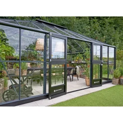 Juliana GRAND OASE DRIVHUS 3 MM HÆRDET GLAS HELE BANER ANTRACIT 25,6 M2 Sale