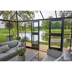 Juliana GRAND OASE ORANGERI 3 MM HÆRDET GLAS HELE BANER ANTRACIT 18,8 M2 Outlet