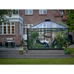 Juliana OASE DRIVHUS 3 MM HÆRDET GLAS HELE BANER ANTRACIT 13,5 M2^ Pavillon Drivhuse