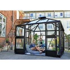 Juliana OASE ORANGERI 3 MM HÆRDET GLAS HELE BANER ANTRACIT 8,8 M2^ Orangerier