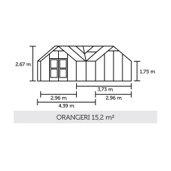 Juliana ORANGERI DRIVHUS 3 MM HÆRDET GLAS HELE BANER ANTRACIT 15,1 M2 Clearance
