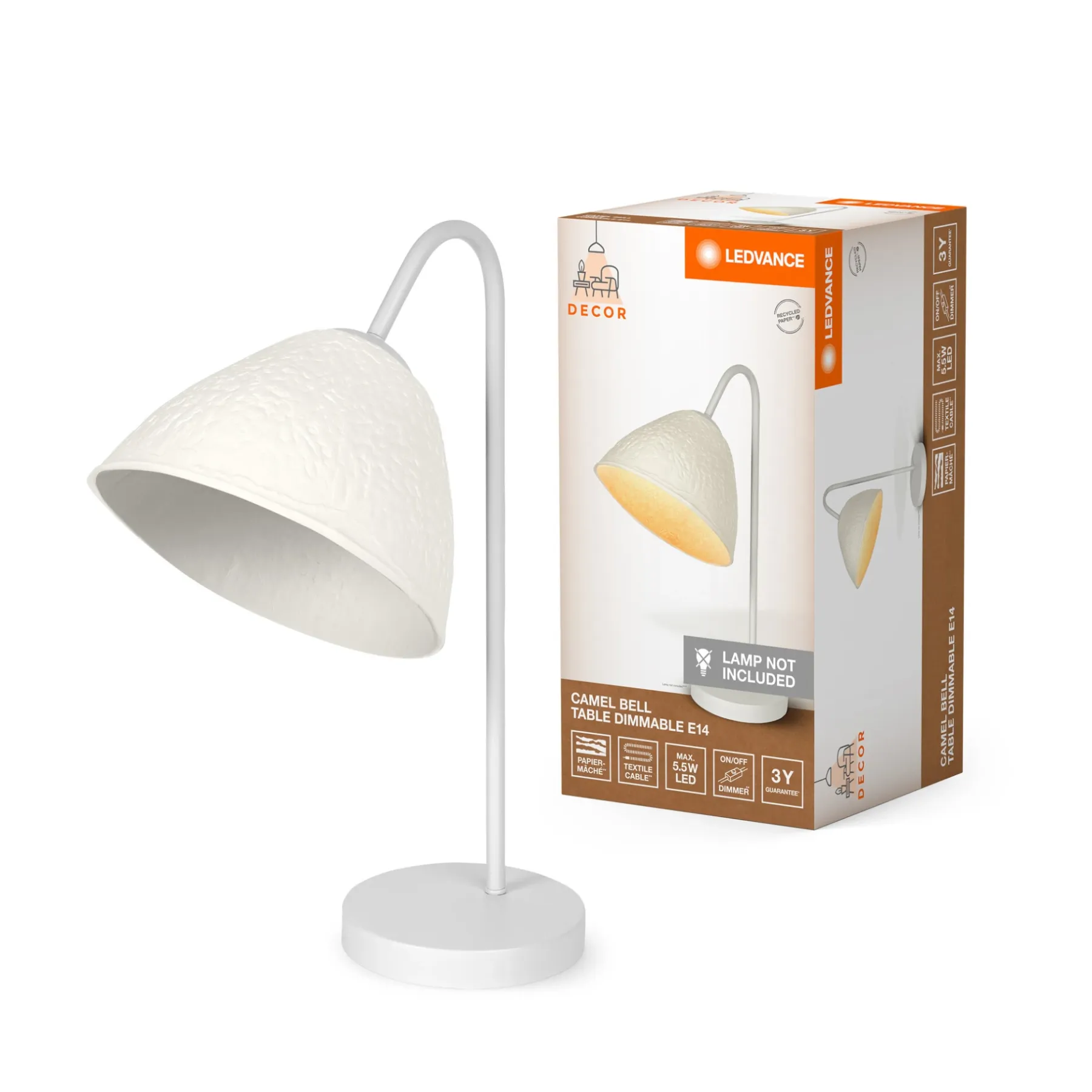 LEDVANCE DECOR CAMEL BORDLAMPE HVID 50,3 CM^ Bordlamper