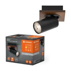 LEDVANCE DECOR MERCURY SPOTLAMPE TRÆ/SORT GU10 3,4W^ Spotlights