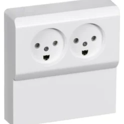 LK OPUS 66 DOBBELT STIKONTAKT MED PANEL HVID M/JORD Hot