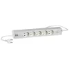 LK STIKDÅSE 5+2 USB UDTAG M/JORD OG AFBRYDER HVID 1,5 M KABEL^ Ledninger