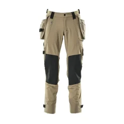 Mascot ADVANCED 17031 BUKS MED KNÆ- OG HÆNGELOMMER 82C58 LYS KHAKI^ Arbejdsbukser