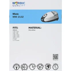 Nordic Quality MMI 2132 STØVSUGERPOSE 5 STK. + 2 FILTRE^ Støvsugere