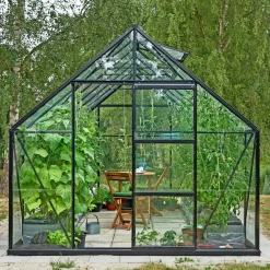 Outrium DRIVHUS INKL. SOKKEL 3 MM DELT GLAS SORT 9,9 M2 Discount