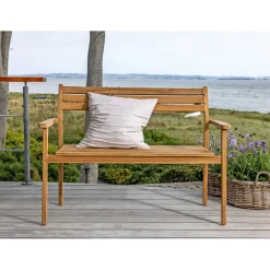 Outrium GILI MED RYGLÆN HAVEBÆNK TEAK 120 CM^ Havebænke