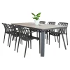 Outrium LEROS/MURCIA BORD + 6 STOLE HAVEMØBELSÆT GRÅ / SORT New