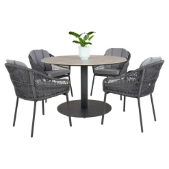 Outrium LEROS/PALMA BORD + 4 STOLE HAVEMØBELSÆT GRÅ Discount