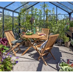 Outrium SYROS MED 4 STOLE HAVEMØBELSÆT NATUR Hot