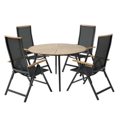 Outrium TAVIRA/FARO BORD + 4 STOLE HAVEMØBELSÆT NATUR^ Havemøbelsæt