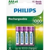 Philips AAA GENOPLADELIGT BATTERI 4 STK/PK^ Batterier