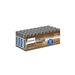 Philips ALKALINE AAA BATTERI 40 STK/PAK^ Batterier
