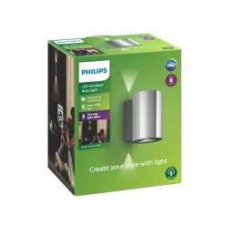 Philips BUXUS UDENDØRS VÆGLAMPE RUSTFRIT STÅL 5W Hot