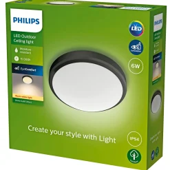 Philips DORIS UDENDØRS VÆGLAMPE SORT 6W^ Væglamper Ude